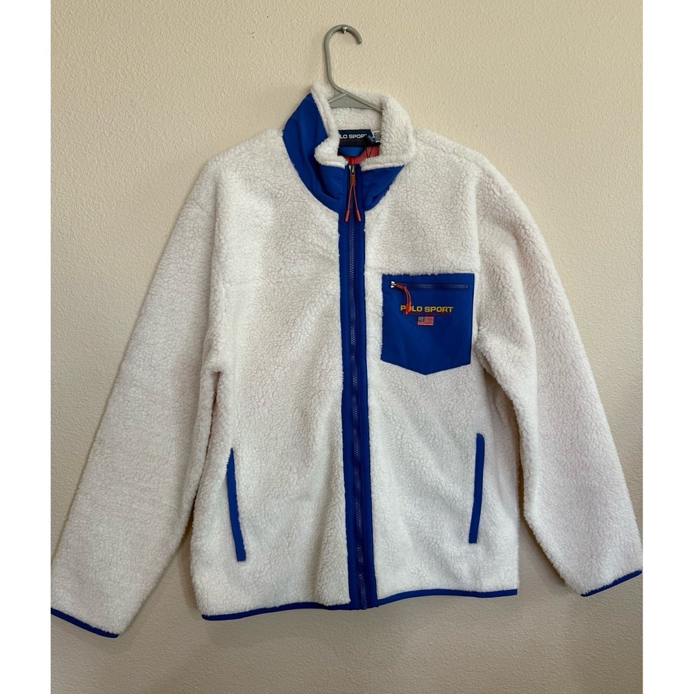 NWT MEN RALPH LAUREN POLO SPORT RED ROCKS CREAM HIGH‎ PILE FLEECE JACKET L $248
